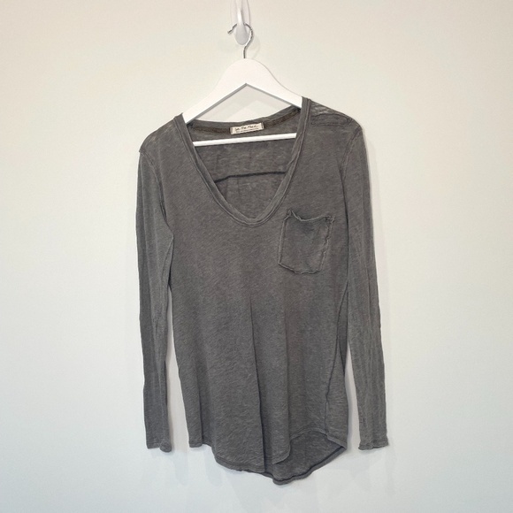 We the Free Distressed Dark Gray Long Sleeve Shirt - Picture 4 of 9